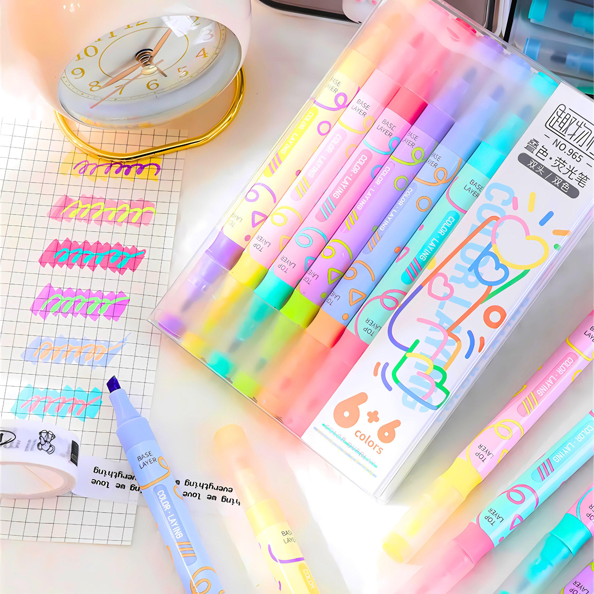 Dual Tip Highlighter Pen Pack Of - Main Image