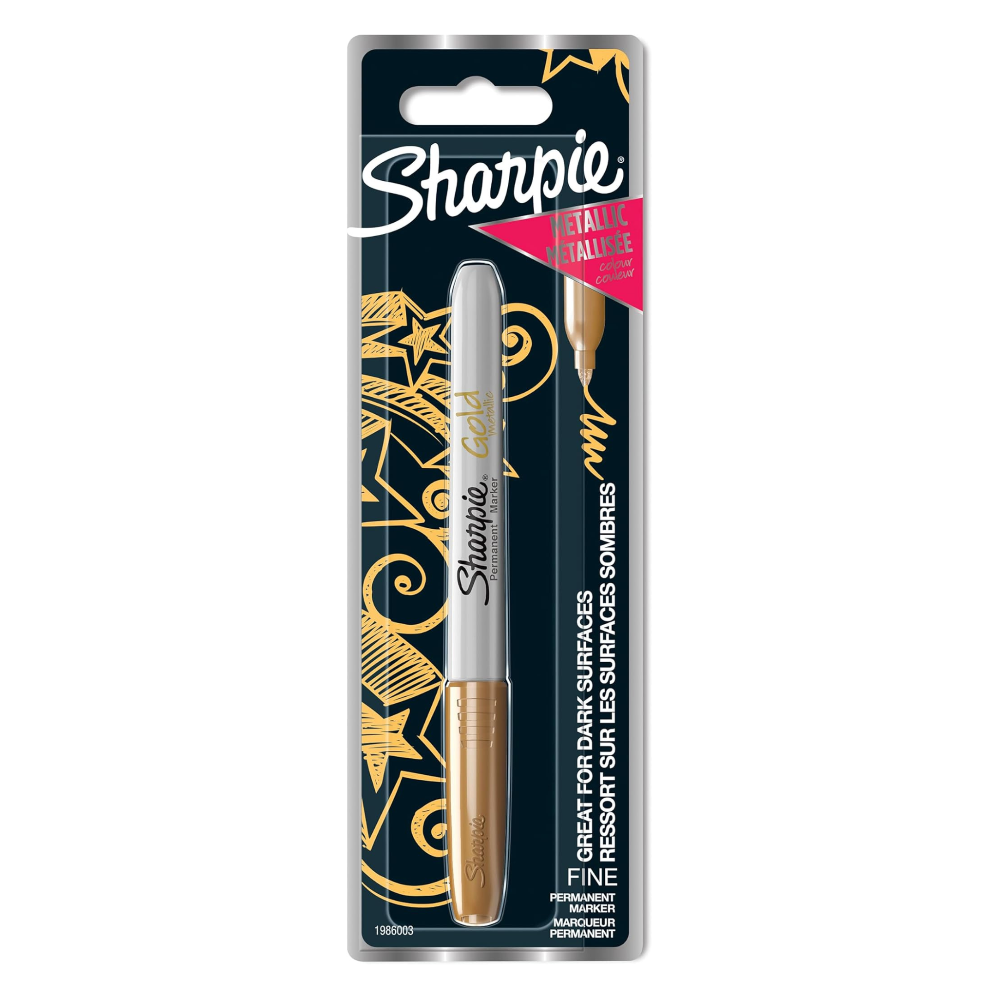 Sharpie Metallic Gold Color Marker Blister Pack
