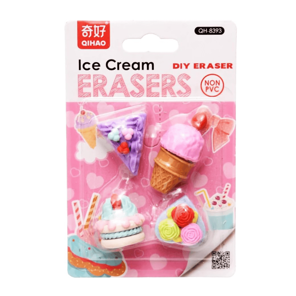 Qihao Ice Cream Eraser Set
